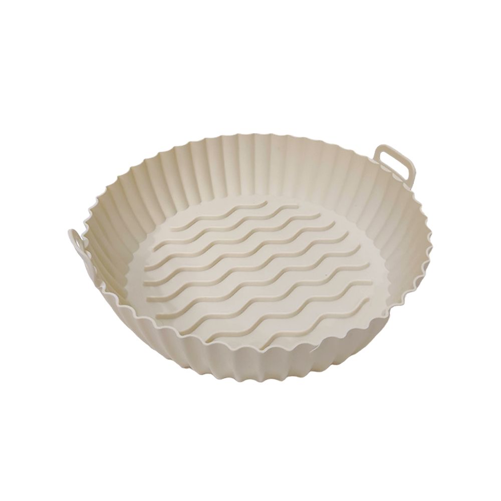 ซิลิโคนรองหม้อทอดใหญ่ สีครีม