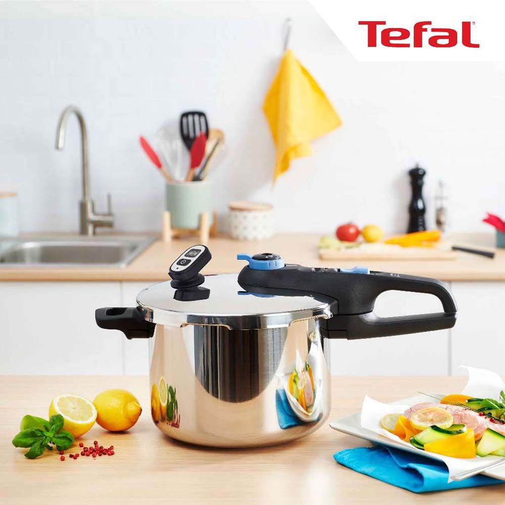 TEFAL หม้ออัดแรงดัน รุ่น SECURE TRENDY 6 ลิตร สีฟ้า