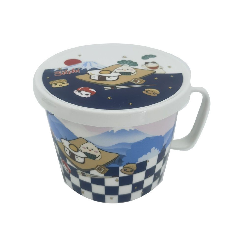 ถ้วยมาม่า เซรามิกพร้อมฝาปิด 1 ลิตร (คละแบบ)