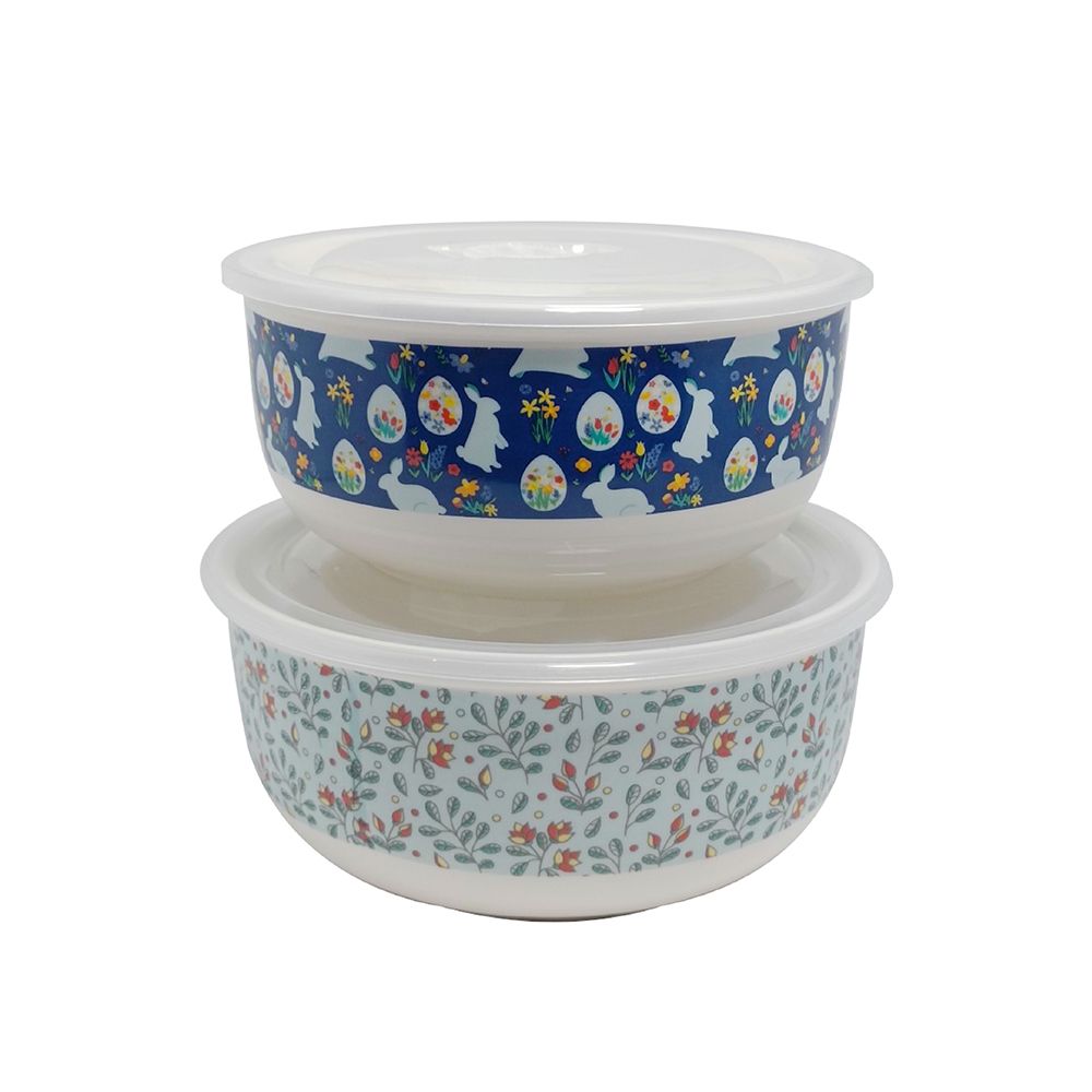 เซตชามเซรามิกพร้อมฝาปิด 2 ชิ้น SIZE L / XL (คละแบบ)