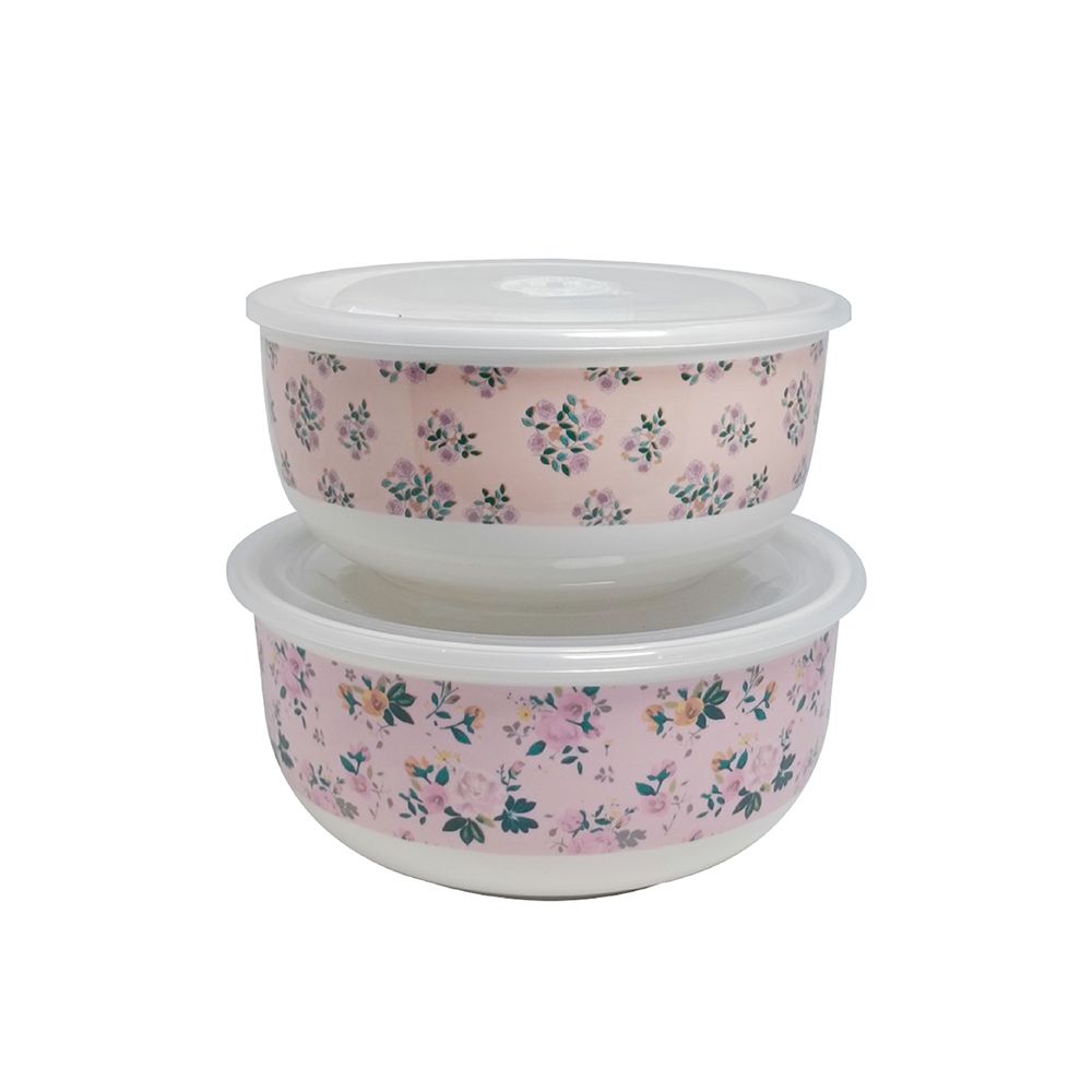 เซตชามเซรามิกพร้อมฝาปิด 2 ชิ้น SIZE L / XL (คละแบบ)