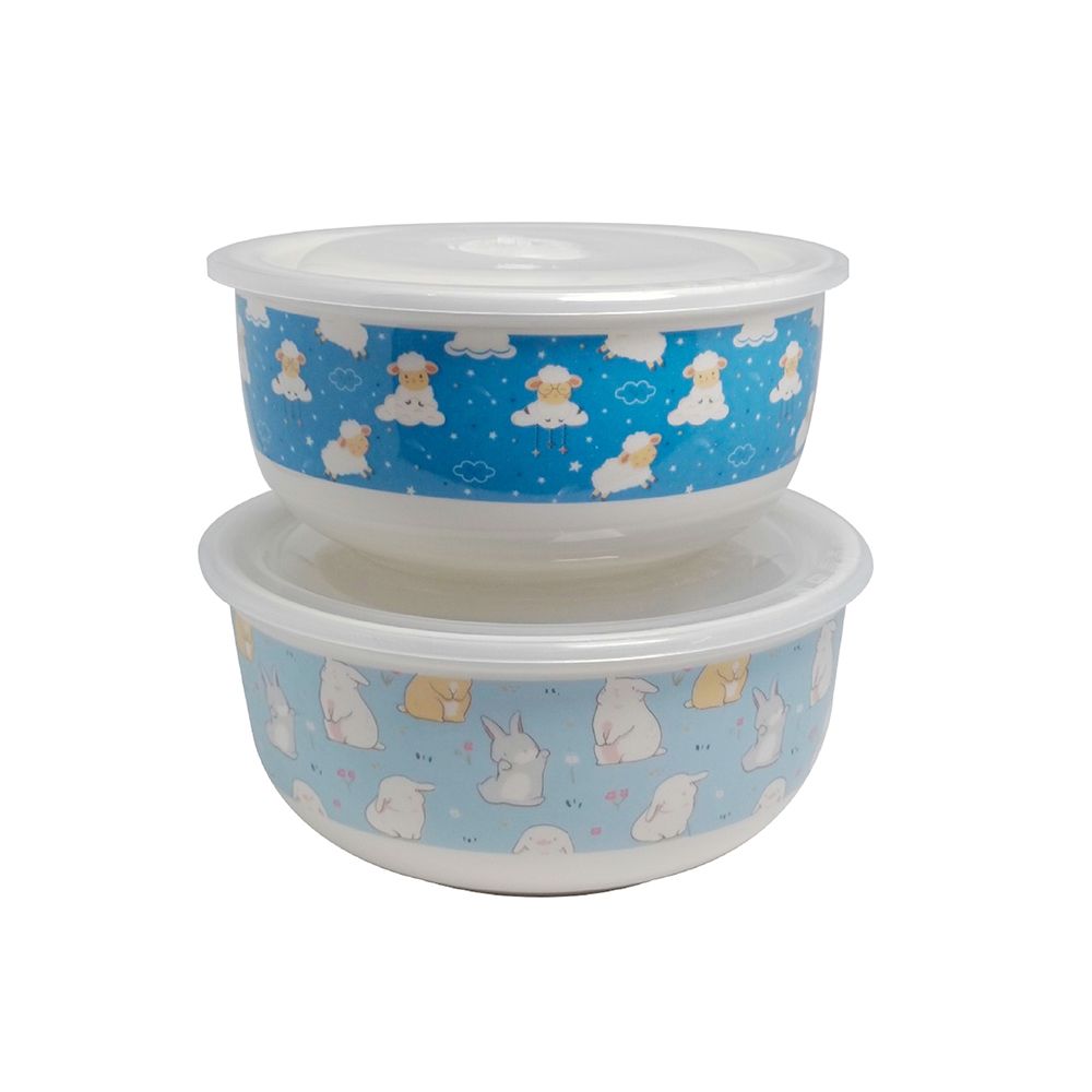 เซตชามเซรามิกพร้อมฝาปิด 2 ชิ้น SIZE L / XL (คละแบบ)