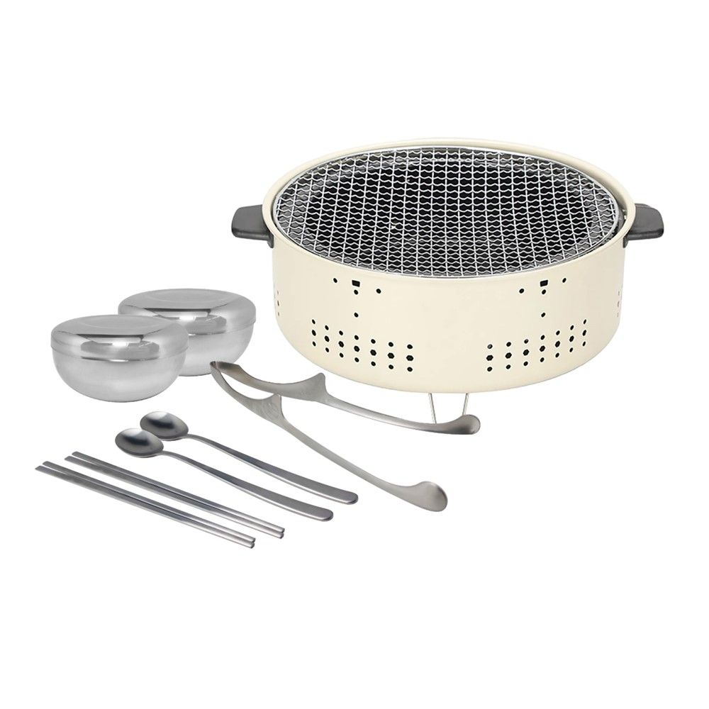 เซตเตาปิ้งย่างถ่านพร้อมชามช้อนตะเกียบ