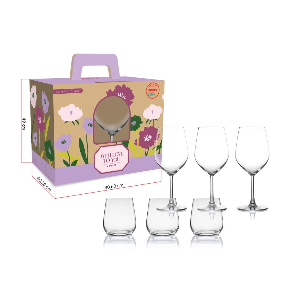 แก้วไวน์แดงพร้อมกล่องเซ็ต6ชิ้น