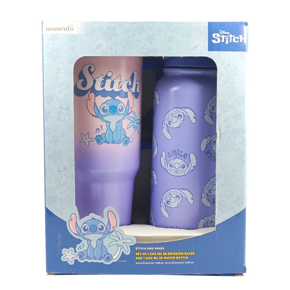 LOTUSS DISNEY ชุดแก้วสติทช์สเตนเลส ขนาด 1.2ล. + 1ล. (คละสี)