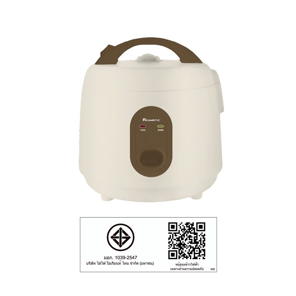 ACONATIC หม้อหุงข้าว 0.8 ลิตร AN-RCC801