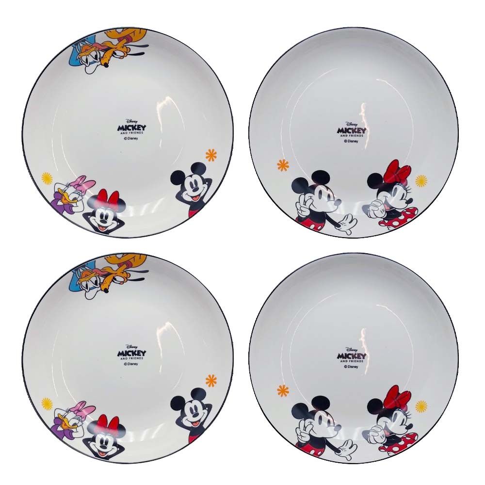 เซตจานเซรามิคมิกกี้ขนาด 8 นิ้ว 4 ชิ้น