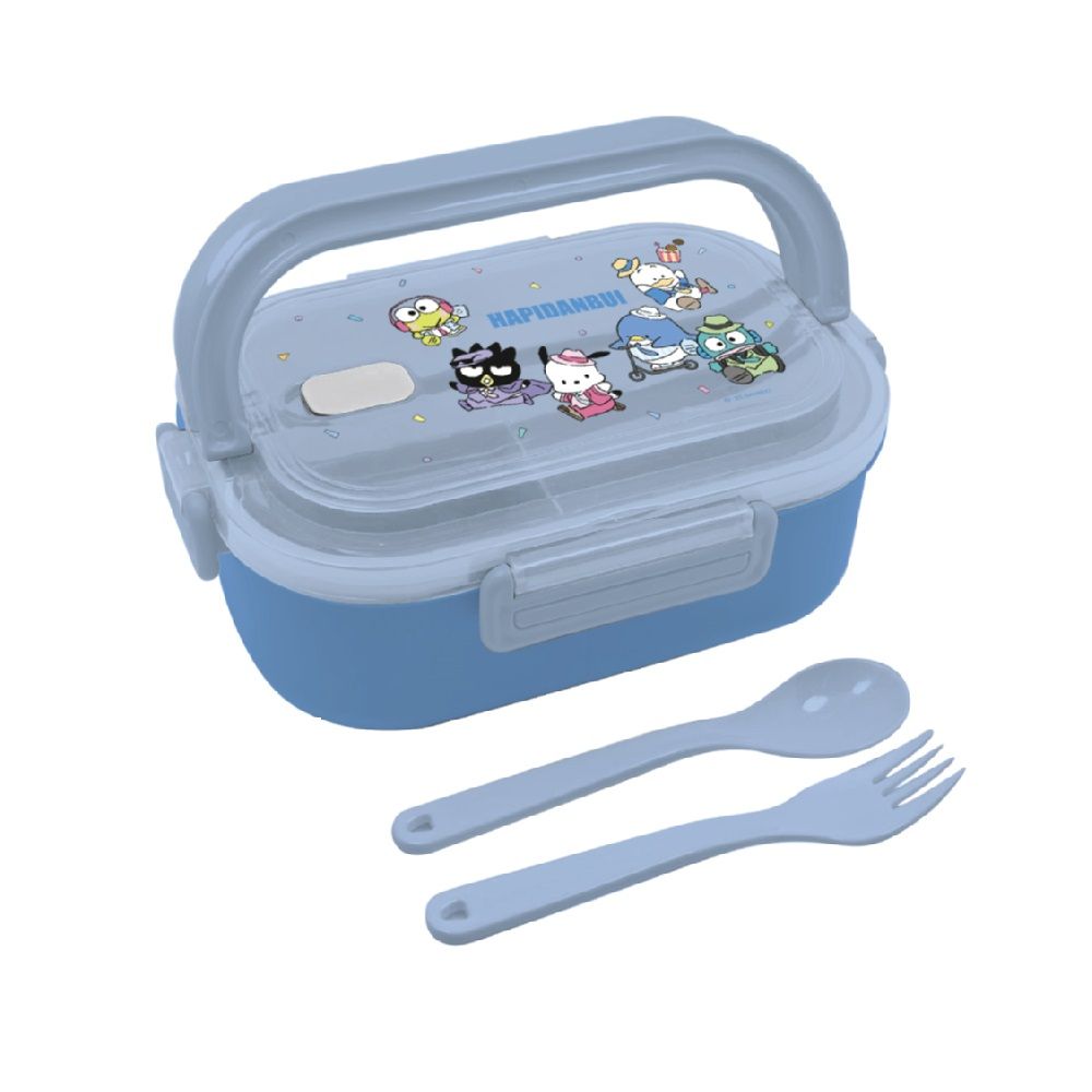 กล่องข้าว PPหูหิ้ว ซานริโอ 1100 มล.+ช้อนส้อม (คละแบบ)