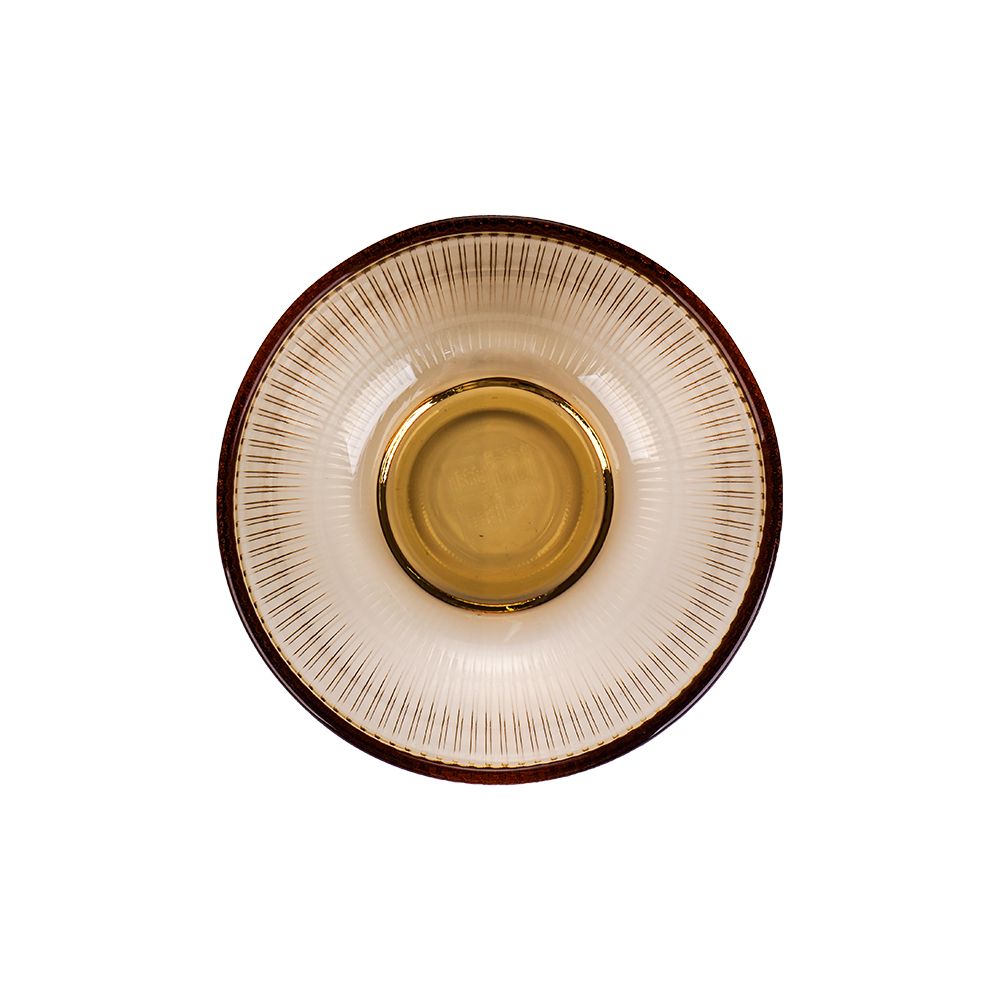 ชามแก้ว สีชา 5 นิ้ว แพ็ค 3 A3W050-2