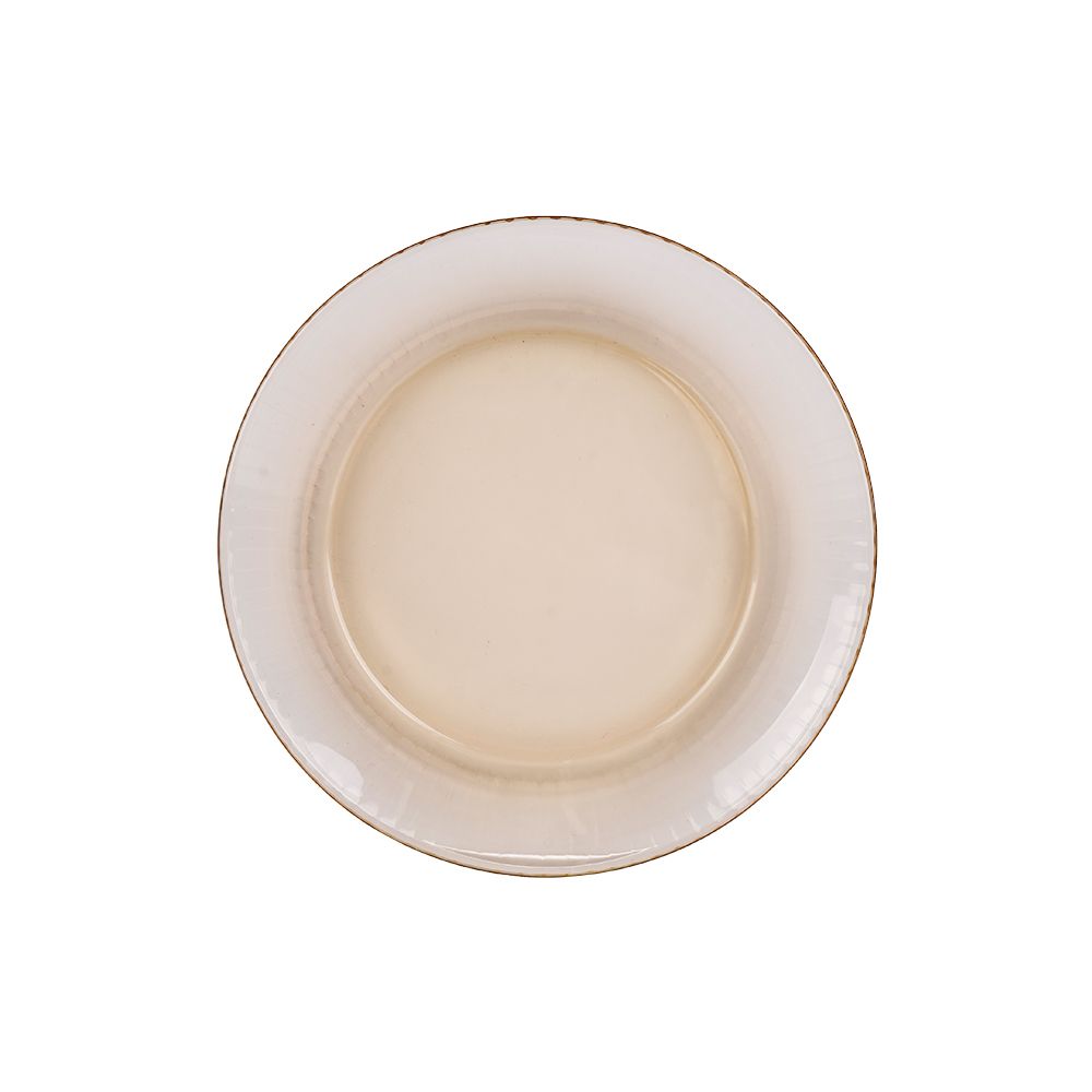 จานแก้ว สีชา 7.5 นิ้ว แพ็ค 3 2CD2-02