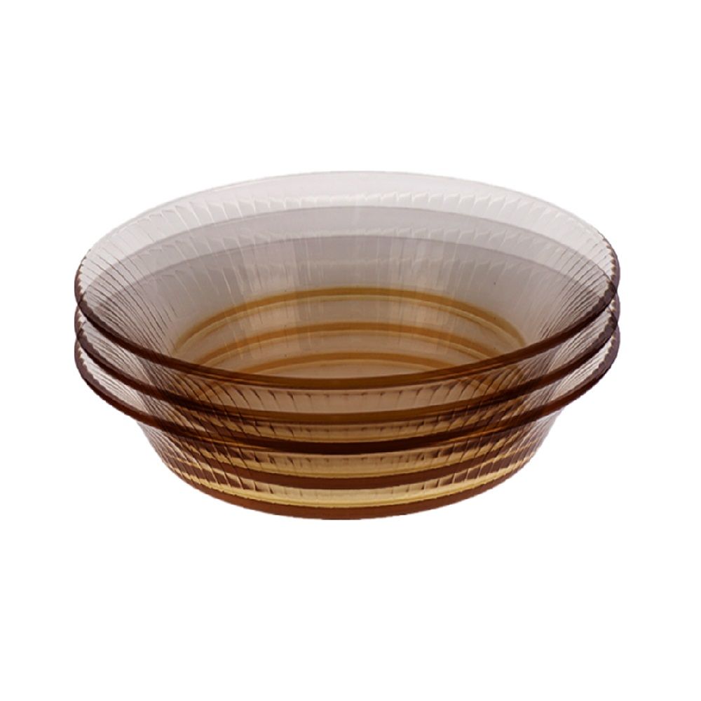 จานแก้ว สีชา 7.5 นิ้ว แพ็ค 3 2CD2-02