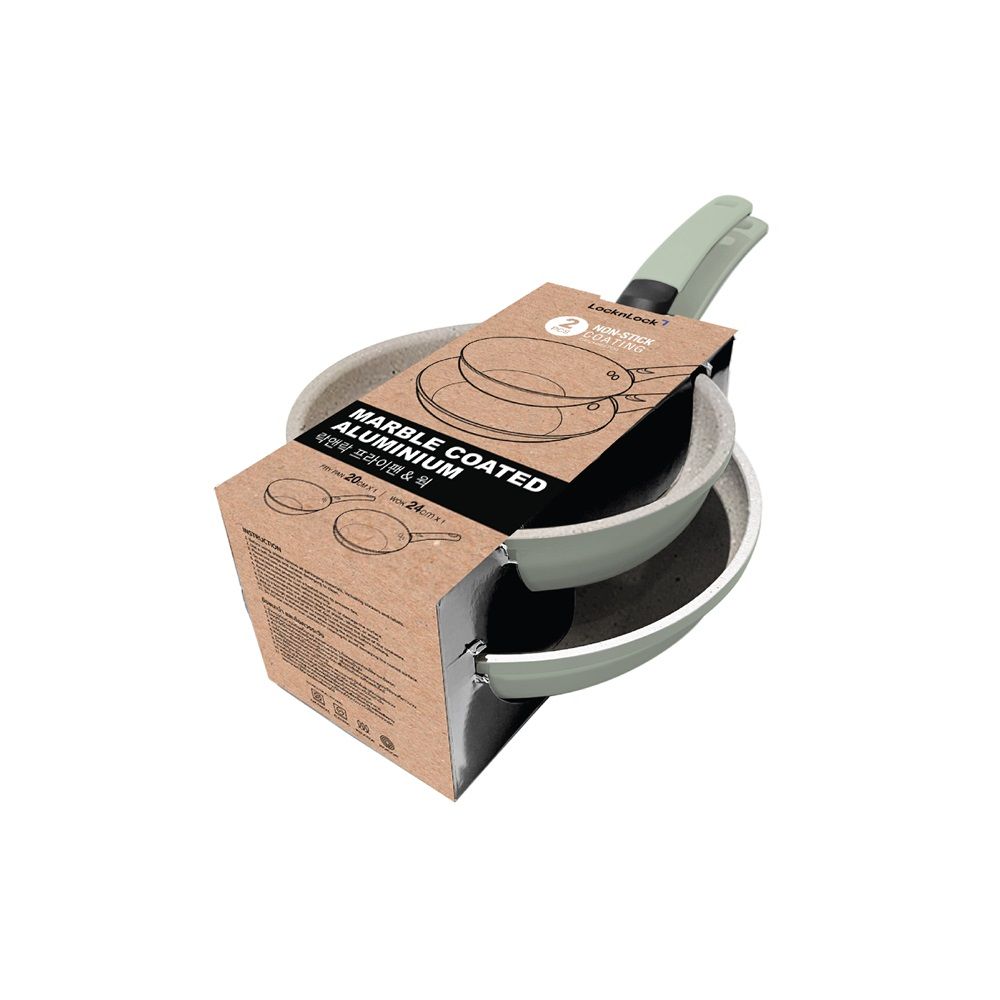 LOCKNLOCK เซ็ตกระทะ 2 ชิ้น (20+24 ซม.)