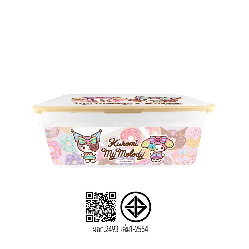 กล่องอาหารพลาสติก ซานริโอ พร้อมฝา 4 ชิ้น (คละแบบ)