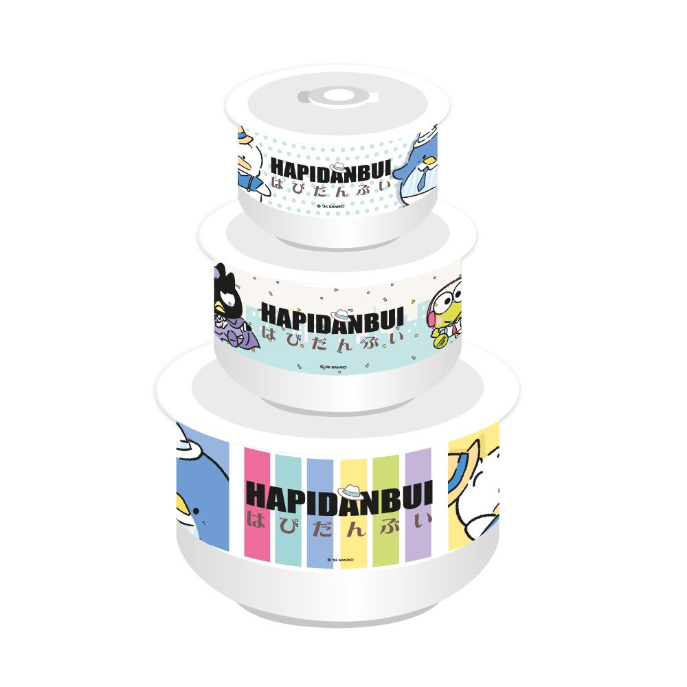 เซตชามเซรามิกซานริโอ พร้อมฝา 3 ชิ้น (คละแบบ)