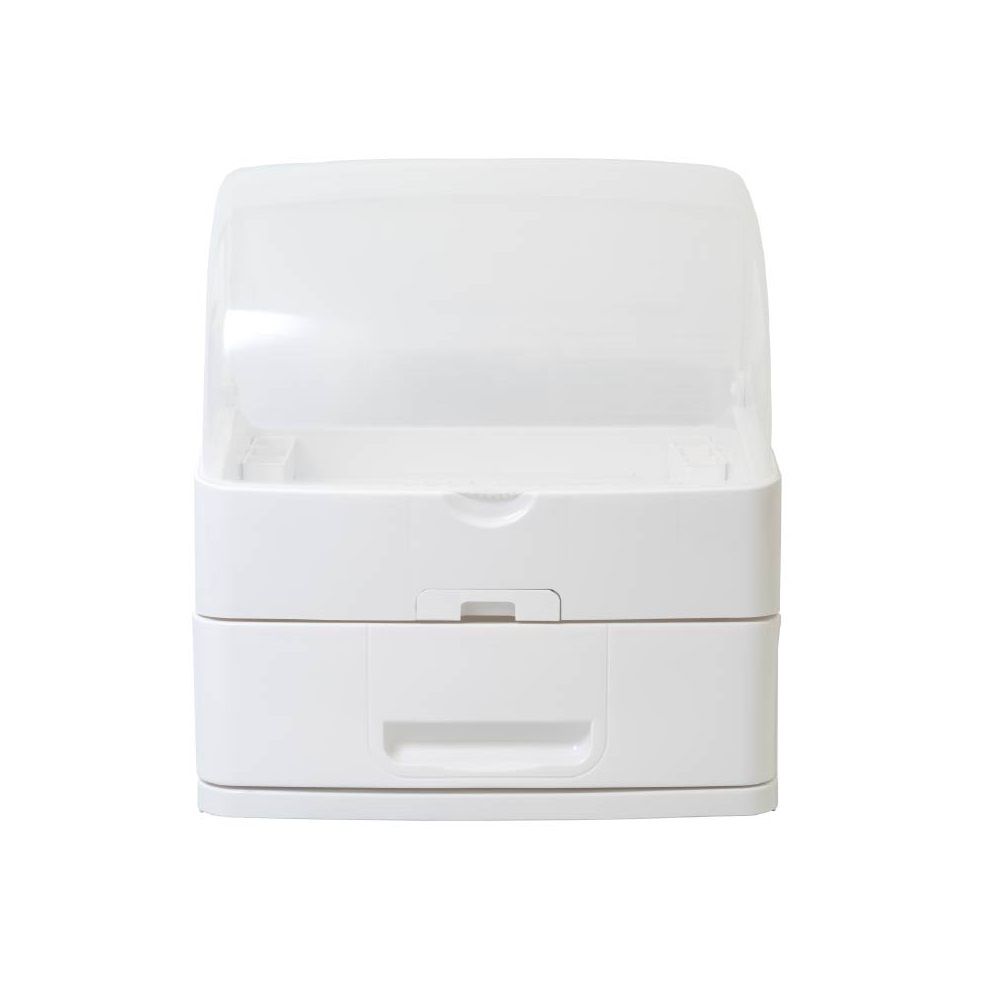 MOMENTO DISH DRAINER WITH DOME COVER AND DRAWER WHITE