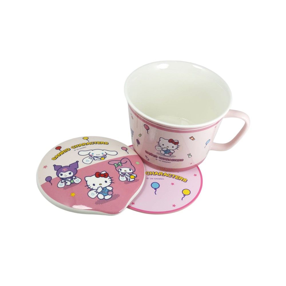 โมเมนโต ชามบะหมี่เซรามิกซานริโอ + แผ่นซิลิโคน (คละแบบ)