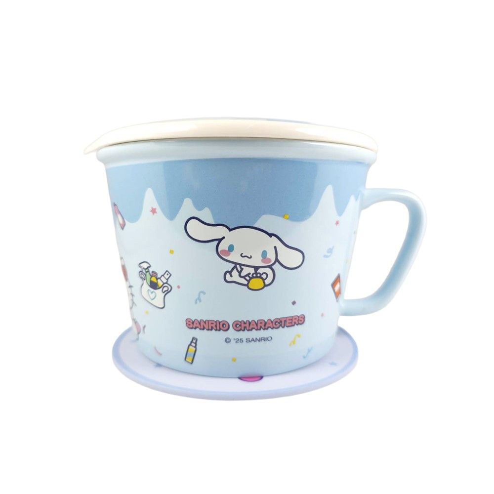 โมเมนโต ชามบะหมี่เซรามิกซานริโอ + แผ่นซิลิโคน (คละแบบ)