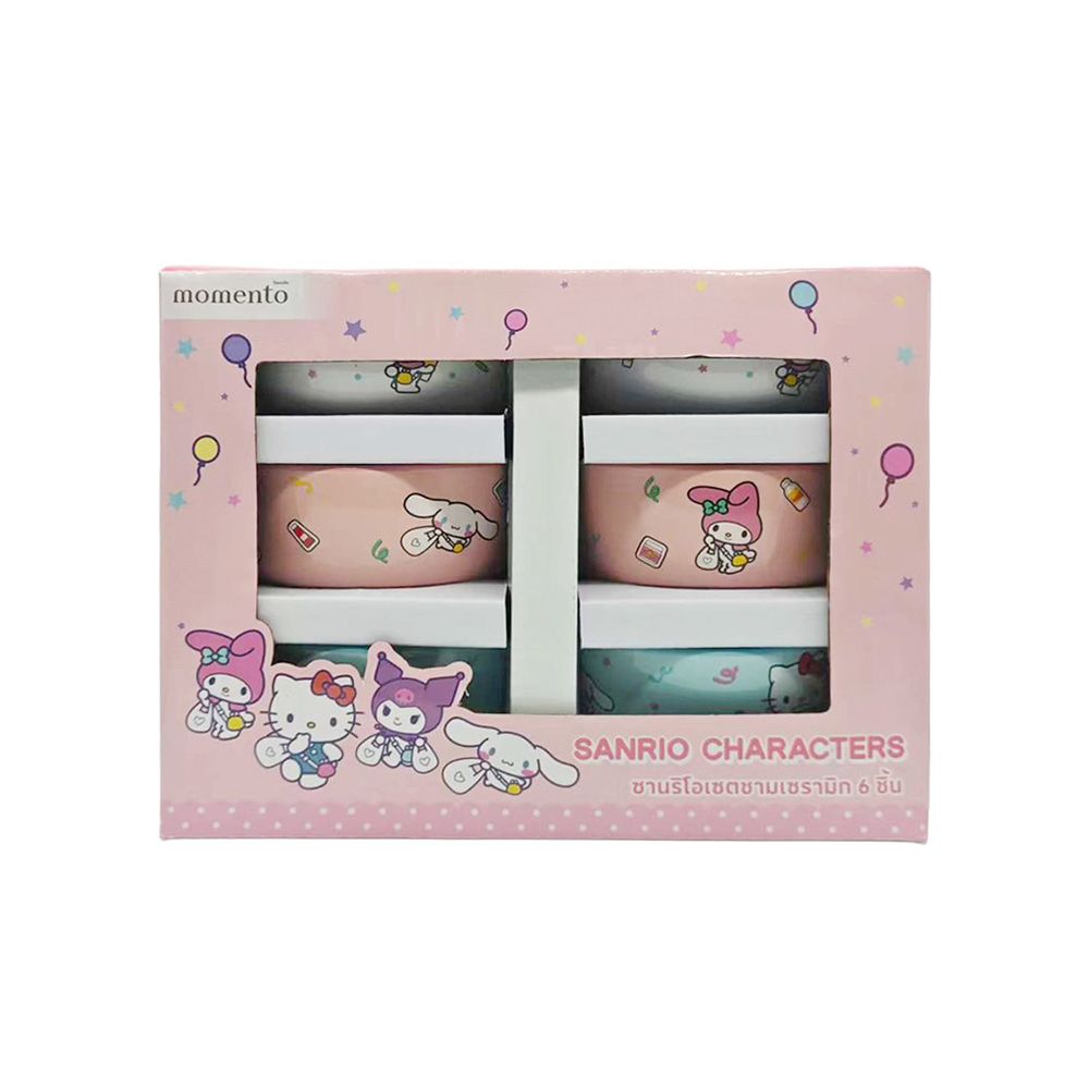 โมเมนโต ชามเซรามิกซานริโอ 4.5 นิ้ว 6 ชิ้น (คละแบบ)