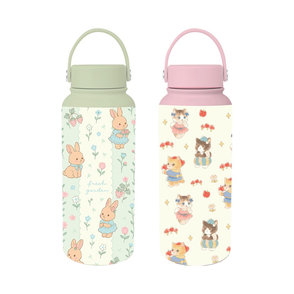 กระบอกน้ำเก็บอุณหภูมิ 1000 มล. แพ็ค 2 (คละลาย)