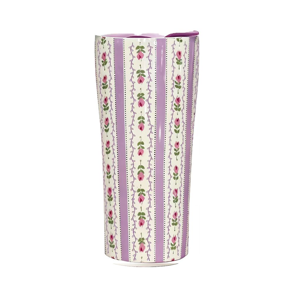 แก้วน้ำเซรามิกทรงสูงพร้อมฝา 420 มล. (คละลาย)