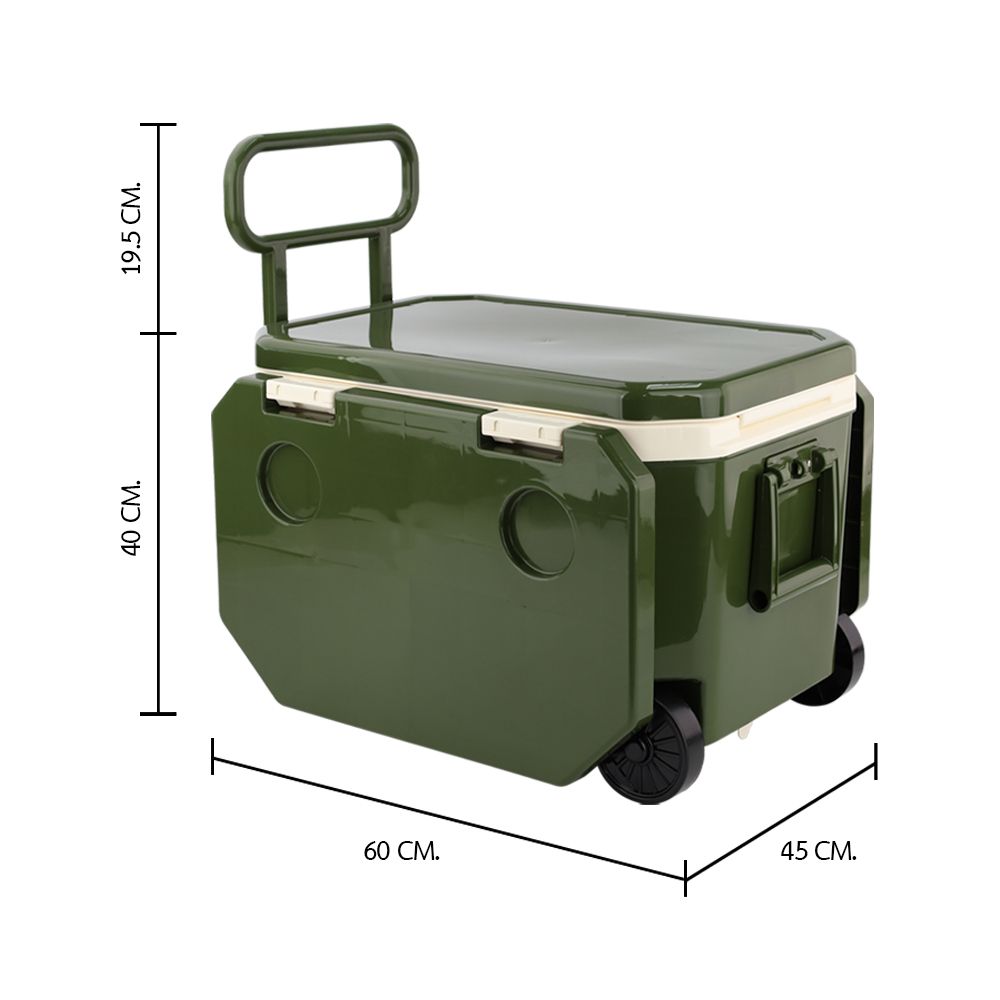 กระติกโต๊ะกางแคมป์ปิ้ง สีเขียว 45 ลิตร