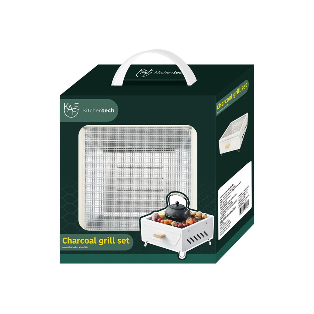 CHARCOAL GRILL +STAINLESS TRAY+TONGS
