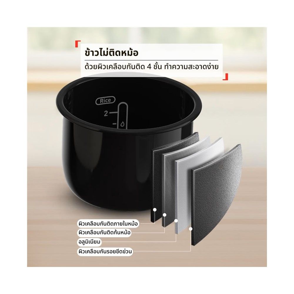 TEFAL หม้อหุงข้าว 0.4 ลิตร สีเขียว+สีครีม รุ่น RK1724