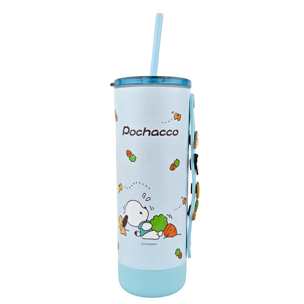 STAINLESS TUMBLER WITH HANDLE AND PINS POCHACCO 660 ML