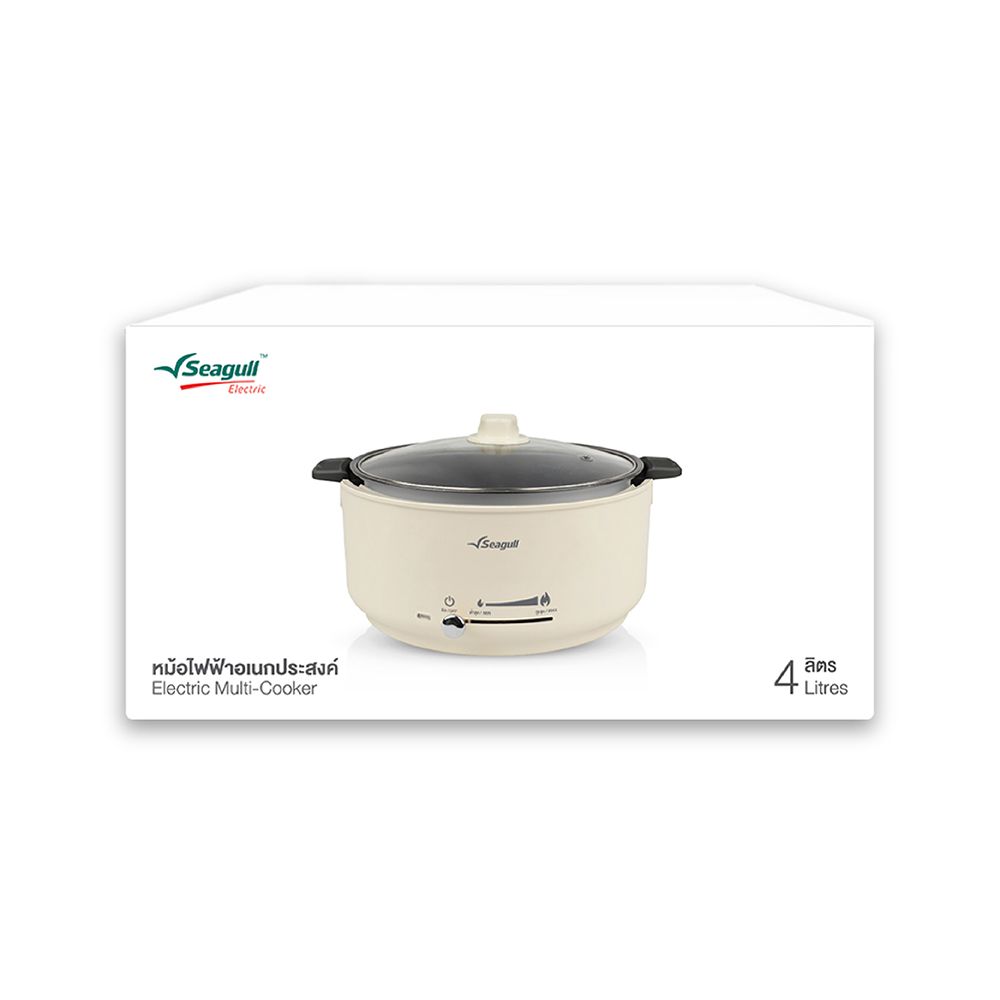 SEAGULL หม้อไฟฟ้าอเนกประสงค์ 4 ลิตร สีครีม
