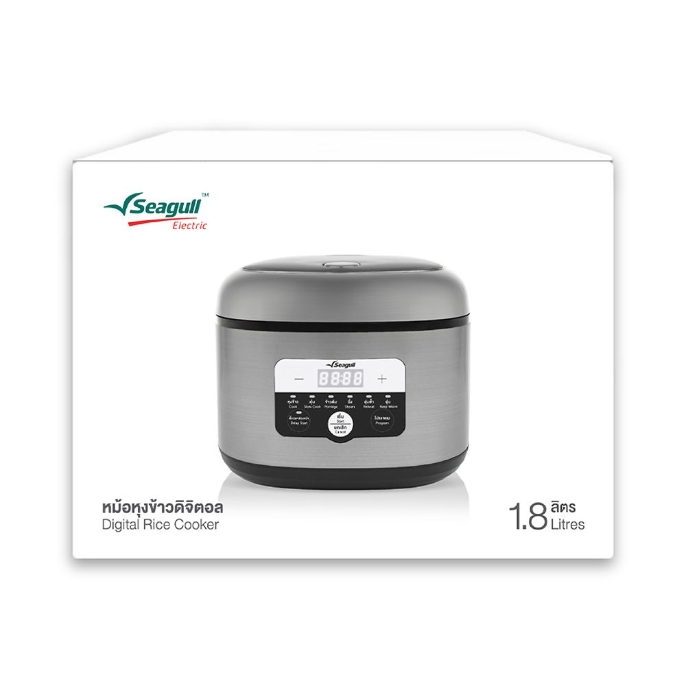 SEAGULL หม้อหุงข้าวดิจิตอล 1.8 ลิตร สีดำ