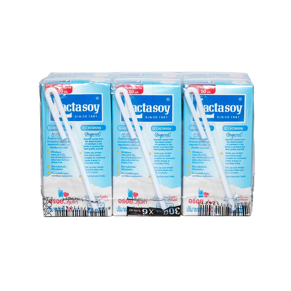 แลคตาซอย นมถั่วเหลืองยูเอชที รสหวาน 300 มล. แพ็ค 6