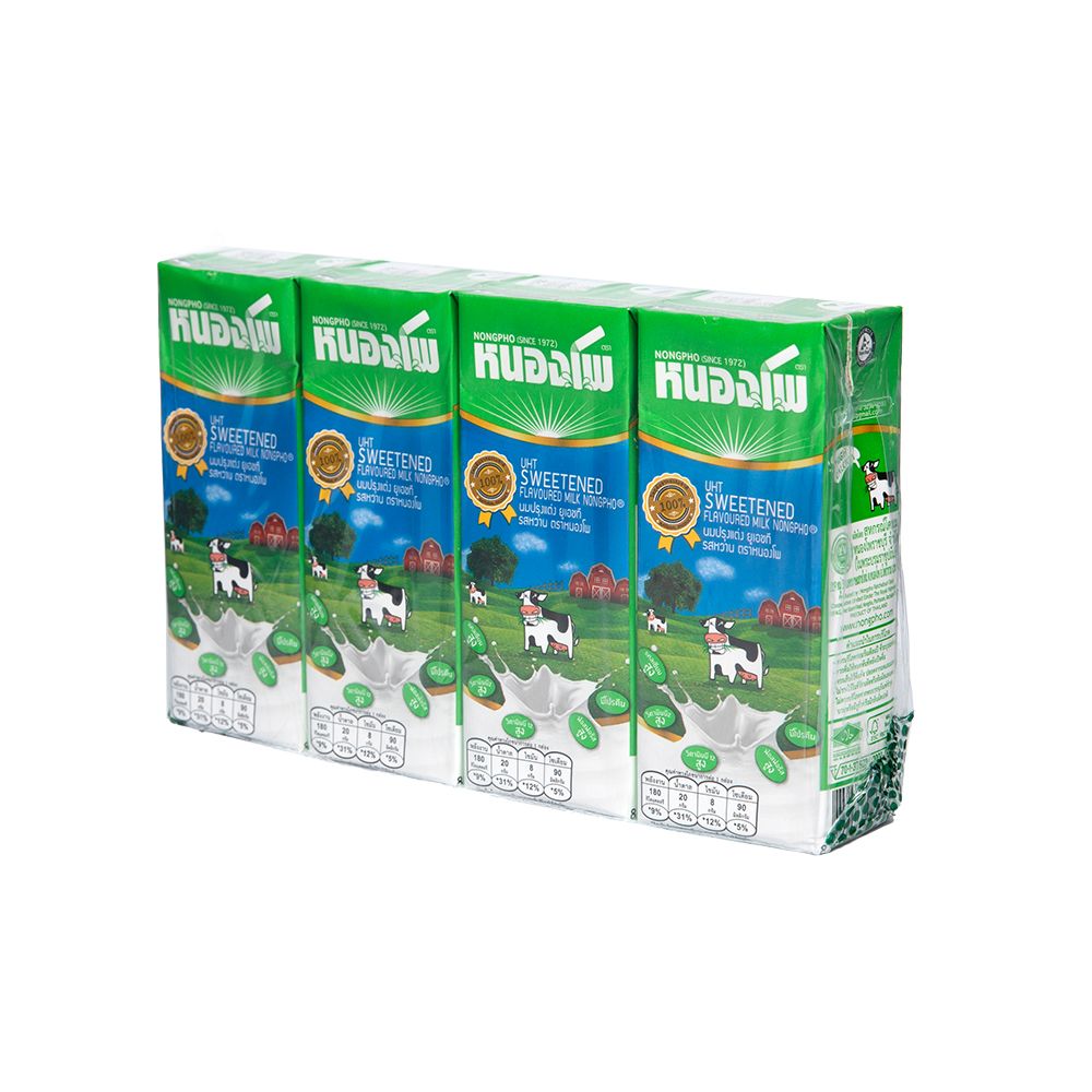 หนองโพ นมยูเอชที รสหวาน 225 มล. แพ็ค 4