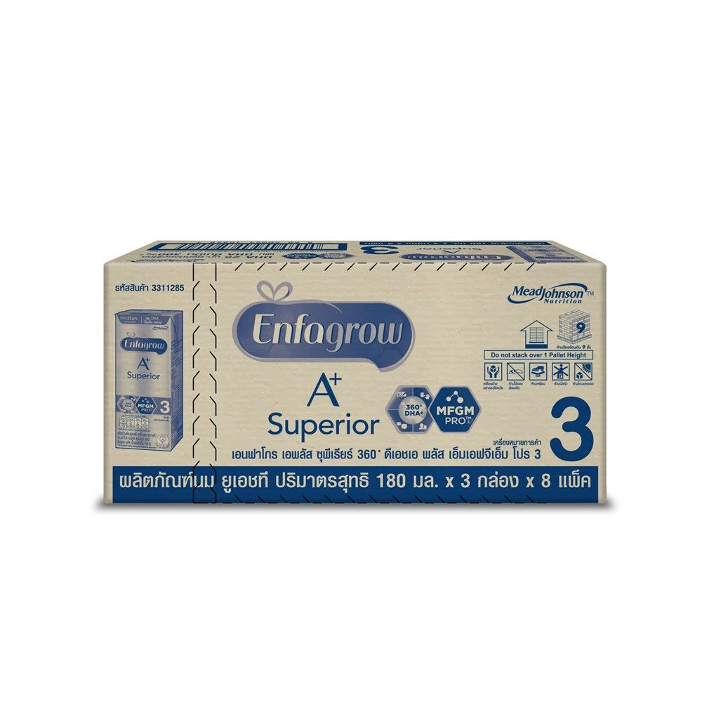ENFAGROW A PLUS UHT MILK SUPERIOR 3 180 ML PACK 24