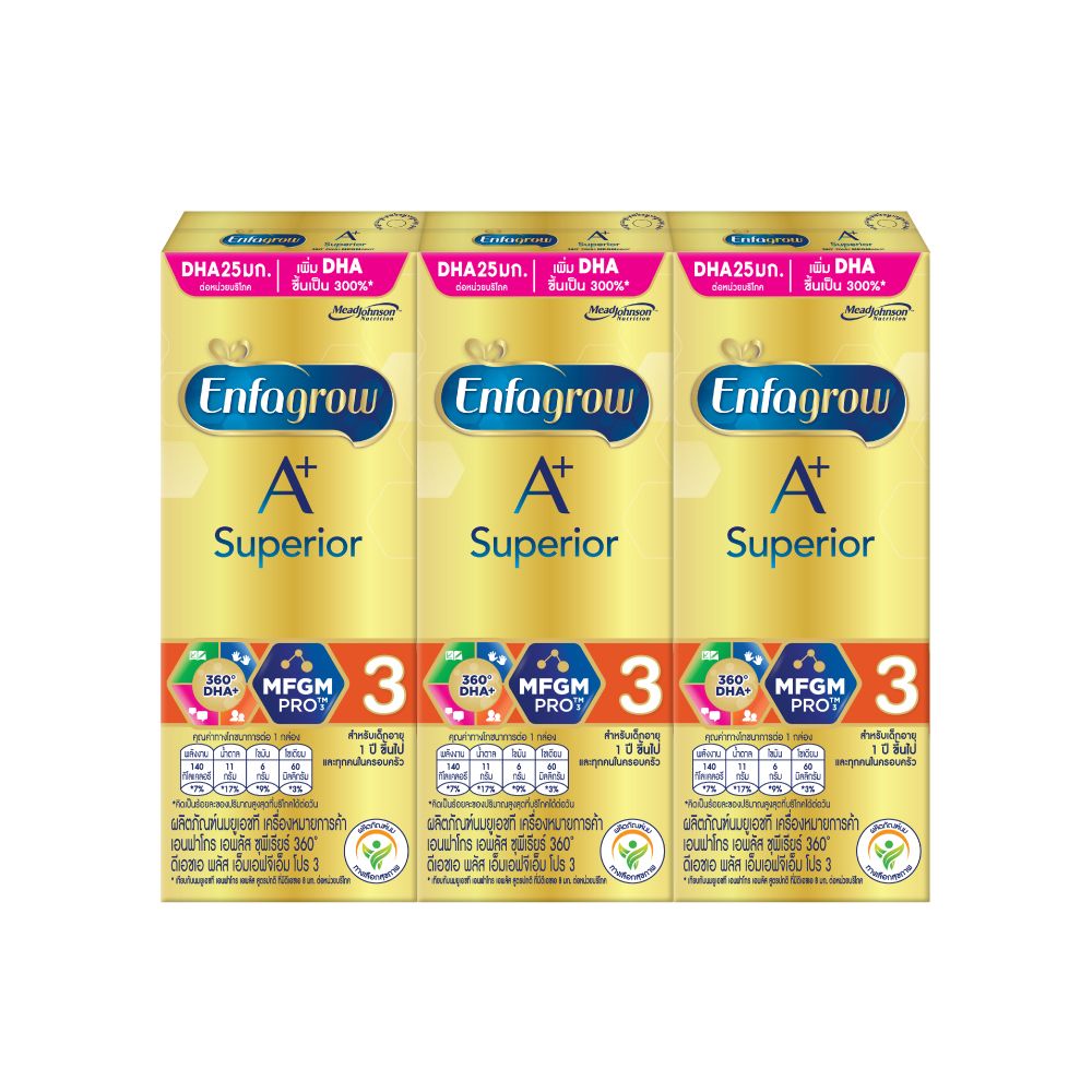 เอนฟาโกร นมยูเอชที เอพลัส ซุพีเรียร์ สูตร 3 180 มล. แพ็ค 3