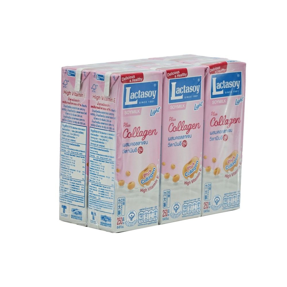 แลคตาซอย นมถั่วเหลืองยูเอชที สูตรไลท์ 250 มล. แพ็ค 6