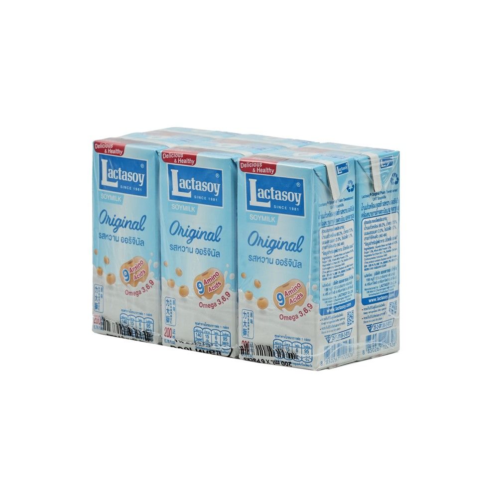 แลคตาซอย นมถั่วเหลืองยูเอชที รสหวาน 200 มล. แพ็ค 6