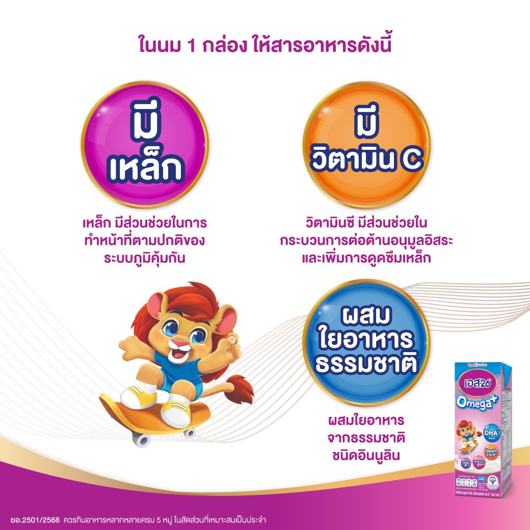 S-26 OMEGA PLUS UHT MILK 180 ML PACK 12