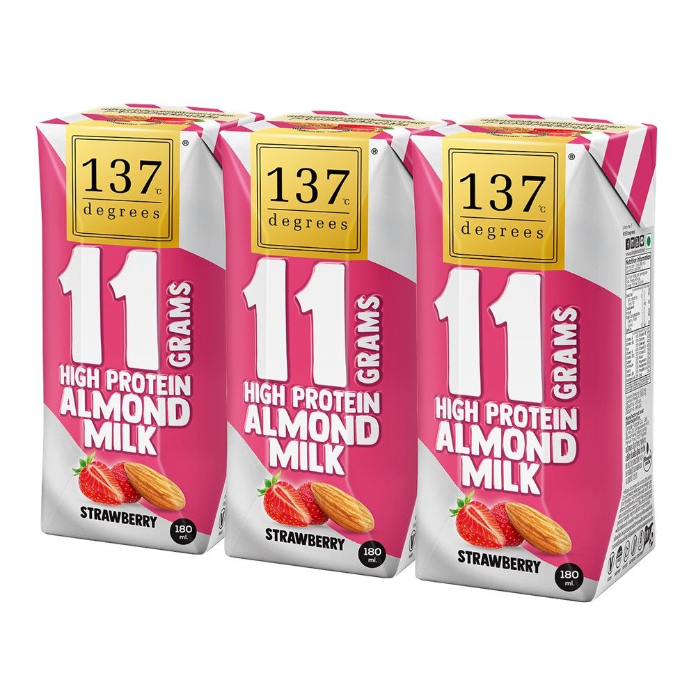 137 DEGREES ALMOND MILK STRAWBERRY 180 ML PACK 3