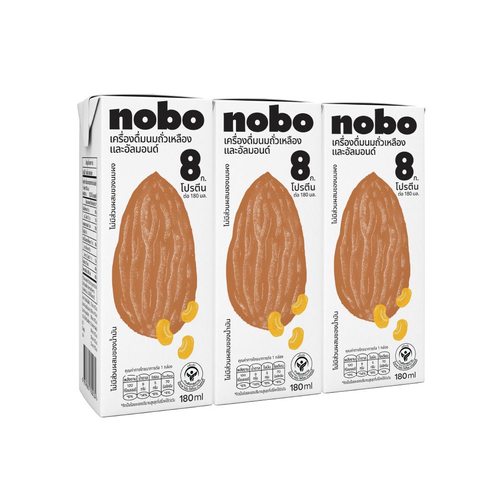 NOBO SOY MILK WITH ALMOND 180 ML PACK 3