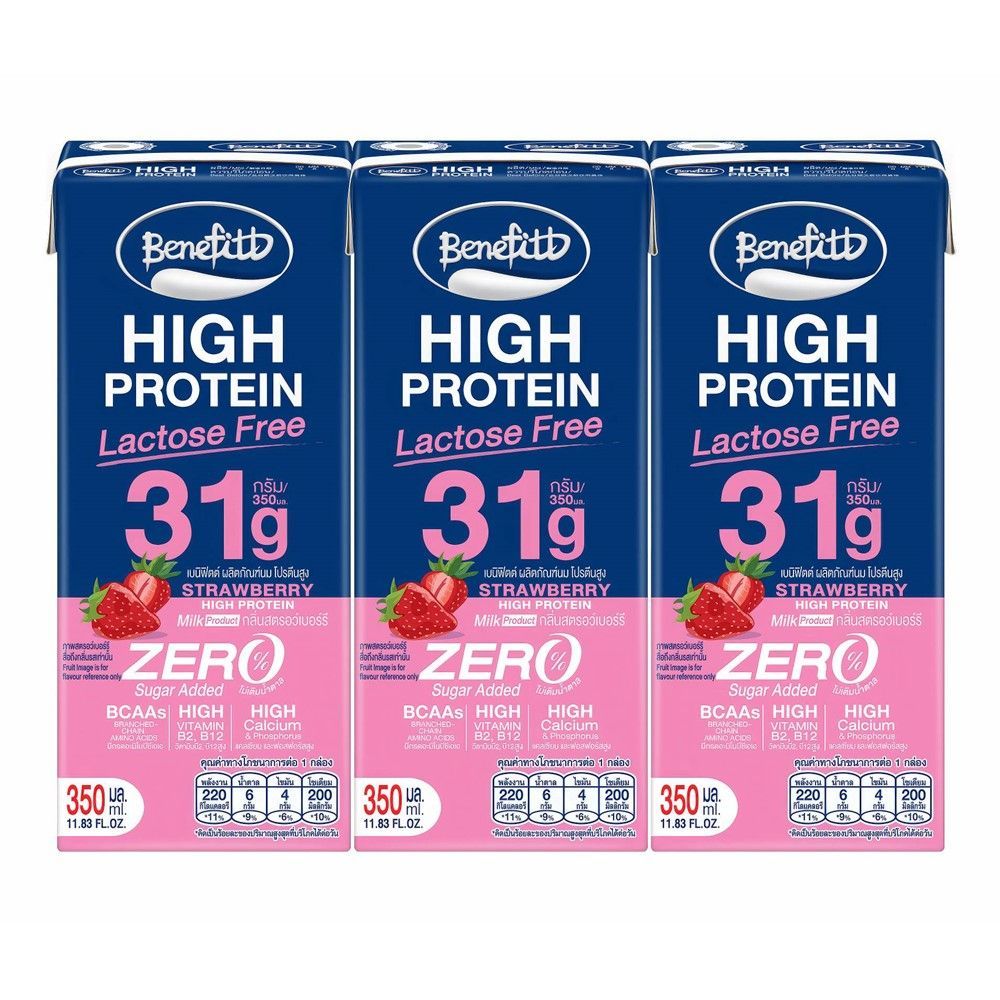 BENEFITT HIGH PROTEIN STRAWBERRY 350 ML PACK 3