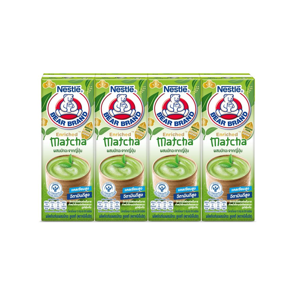 BEAR BRAND UHT MILK MATCHA 165 ML PACK 4