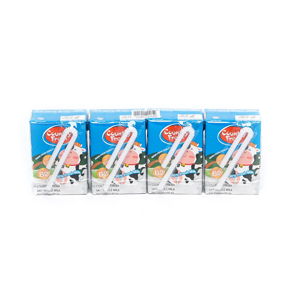 คันทรีเฟรช นมยูเอชที รสจืด 90 มล. แพ็ค 4