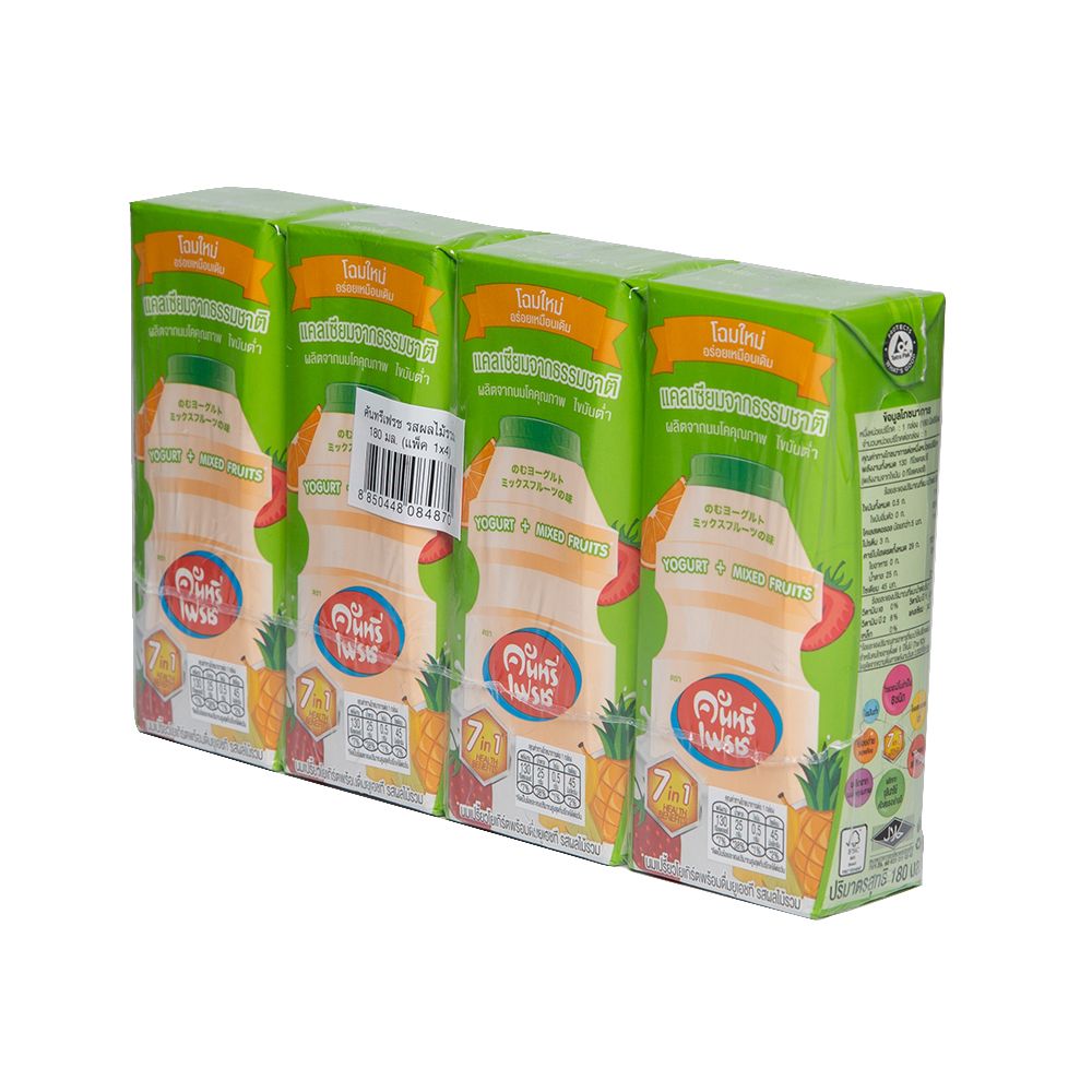 คันทรีเฟรซ นมเปรี้ยว รสผลไม้รวม 180 มล. แพ็ค 4