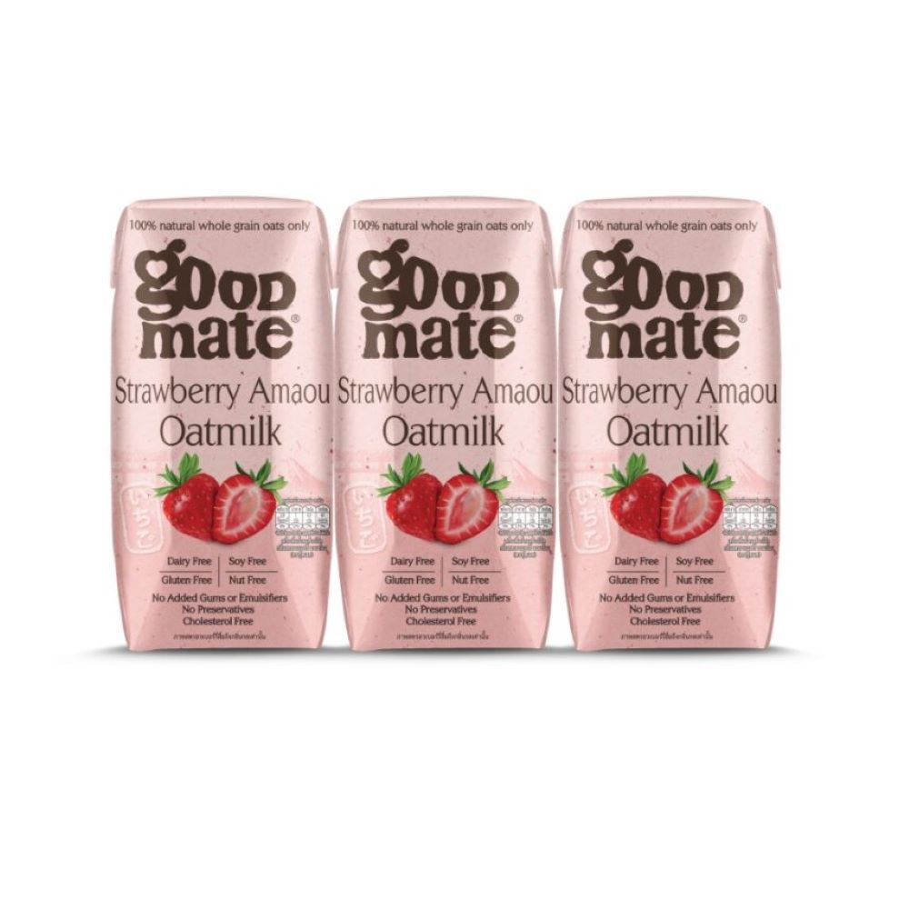 GOODMATE OAT MILK STRAWBERRY 180 ML PACK 3