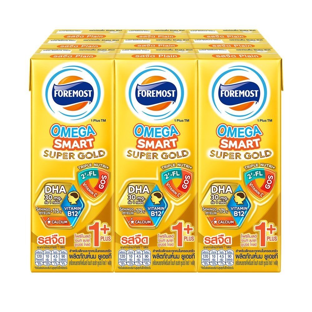 FOREMOST OMEGA SUPERGOLD 1+ PLAIN 180 ML PACK 9