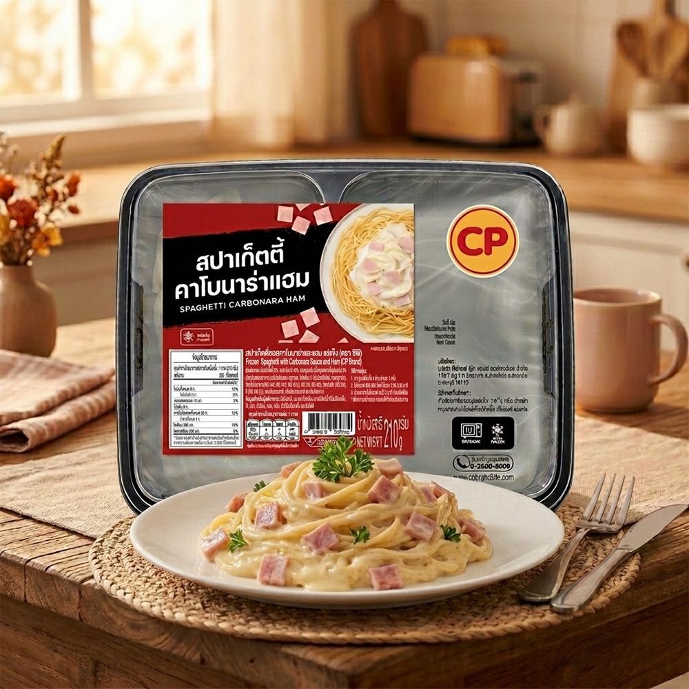 CP SPAGHETTI CARBONARA AND HAM FROZEN 210 G