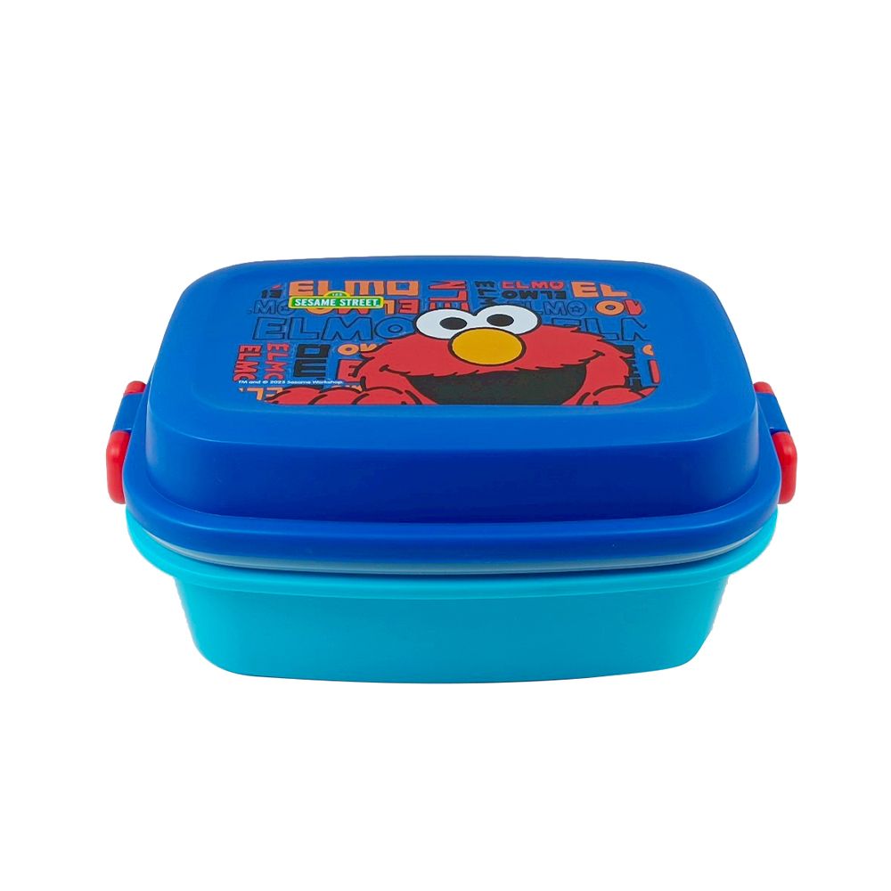 กล่องอาหารพลาสติก SESAME STREET 2ชั้น+ช้อน (คละแบบ)