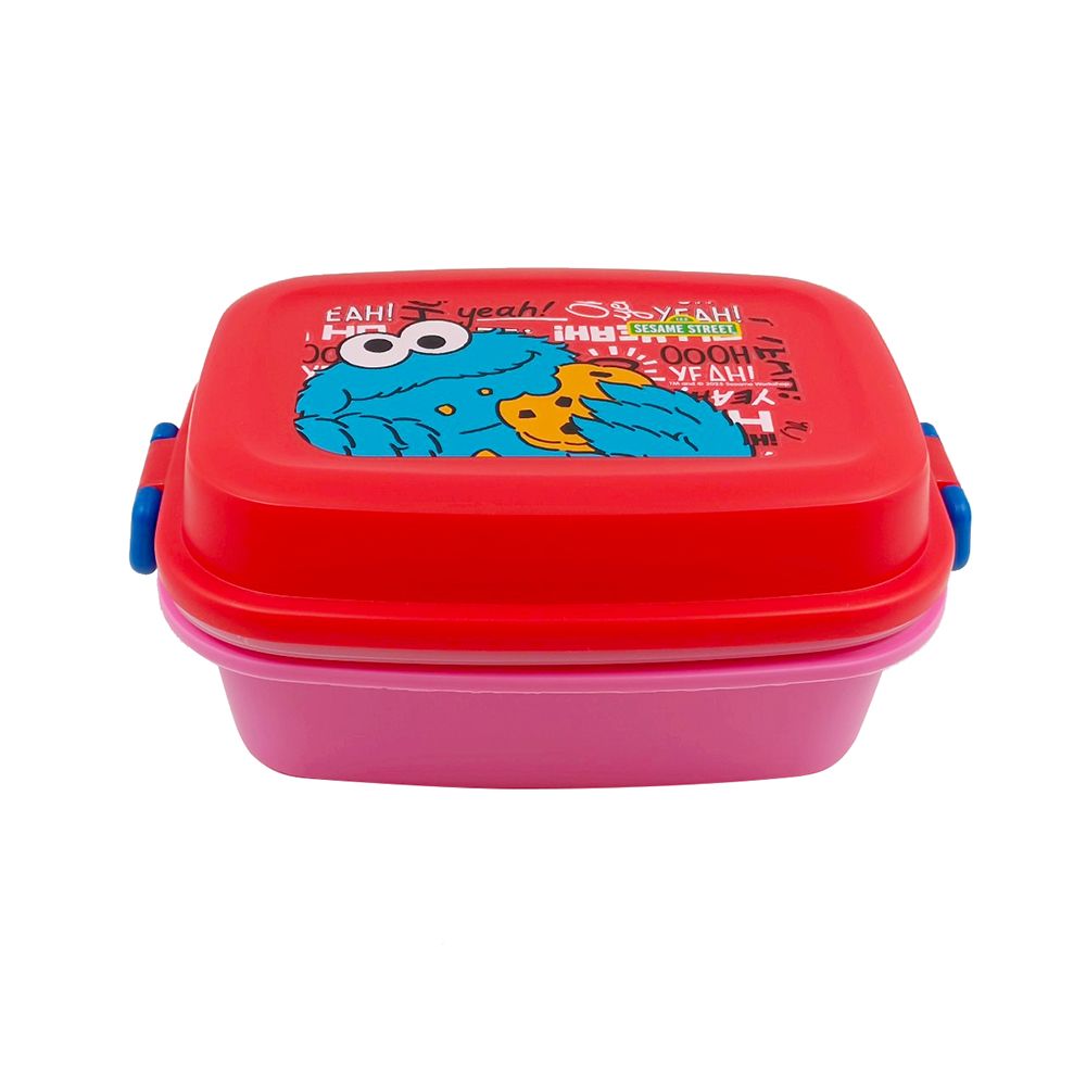 กล่องอาหารพลาสติก SESAME STREET 2ชั้น+ช้อน (คละแบบ)