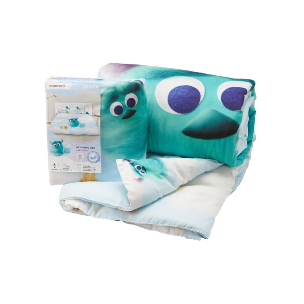 MOMENTO ผ้าปู 6ฟุต 3ชิ้น + ผ้านวมลายมอนสเตอร์ 70X90 นิ้ว