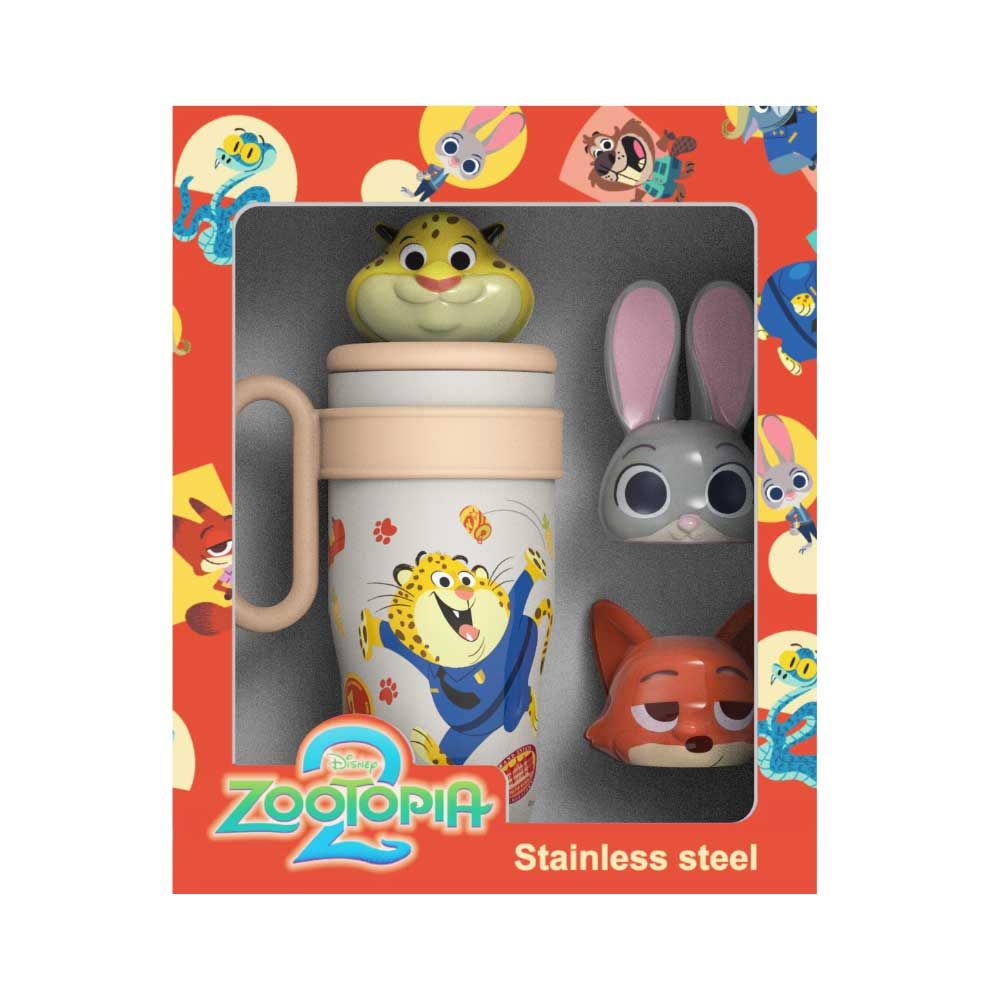 ชุดแก้วน้ำสแตนเลสซูโทเปีย 3D 800 มล. (คละสี)